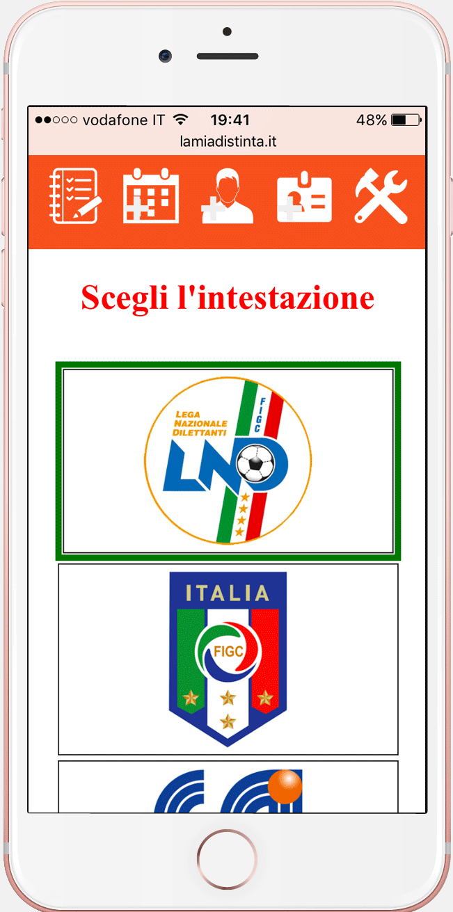 Crea, stampa ed invia la tua distinta pre-gara